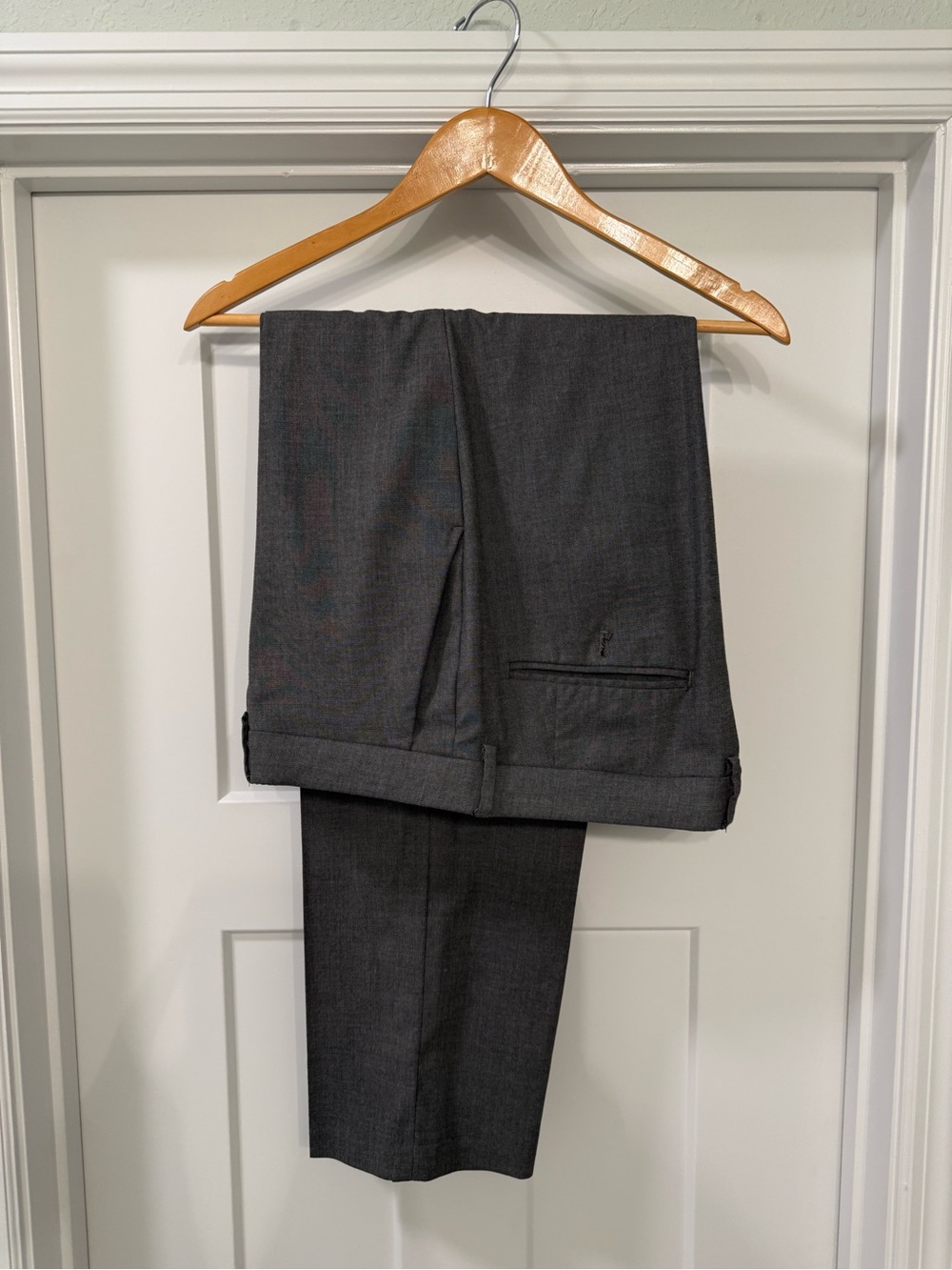 Men's Tailored Dark Gray Dress Pants - Classic Formal Trousers - 38x32